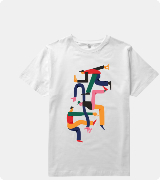 human faal-Classic Crewneck Printed T-Shirt